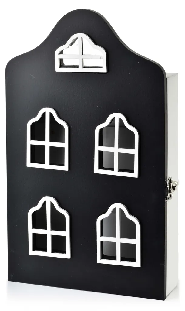 Armoire à clés murale en bois noir Home Stacy avec 6 rangements clés