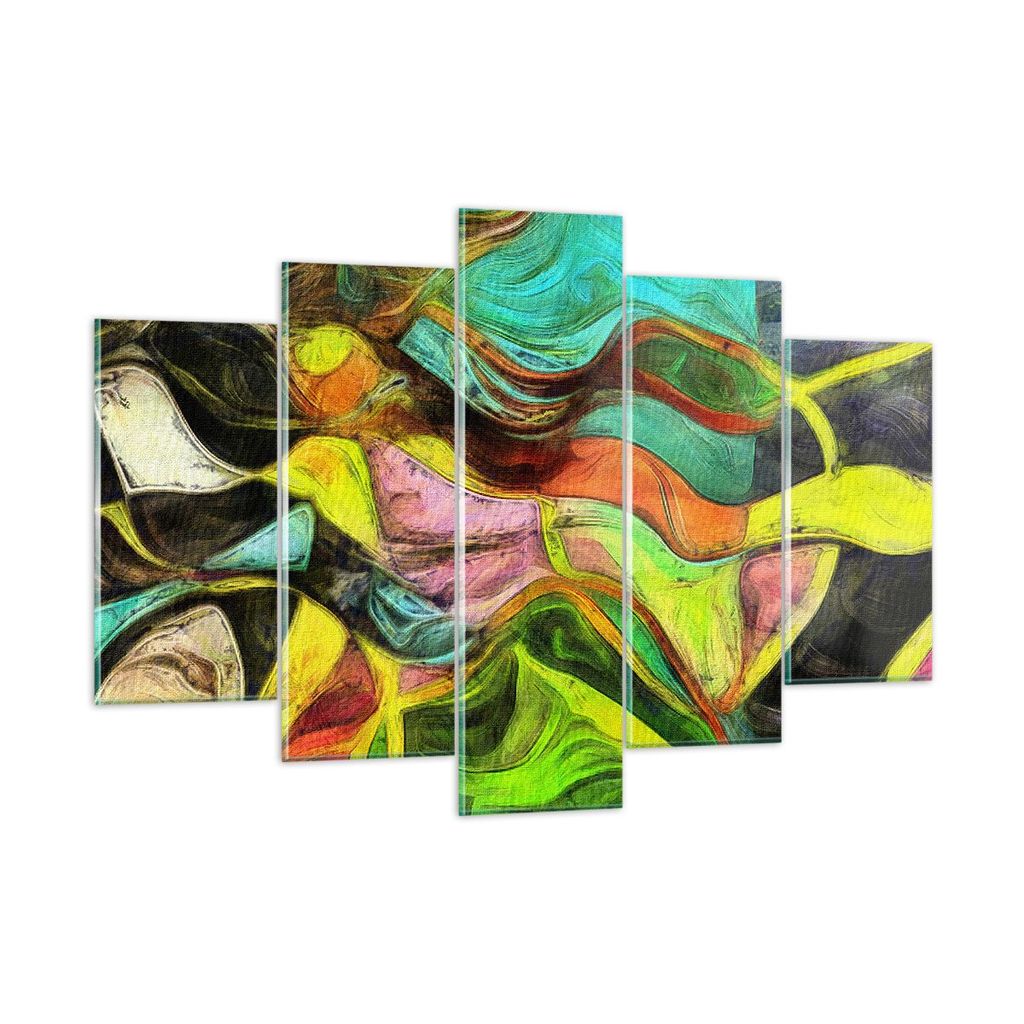Bilder auf glas - Abstraktion modern - 150x100cm - Glasbilder - Wandbilder - Kunstdruck - zum Aufhängen bereit - Wanddekoration aus Glas - Glas Bi...