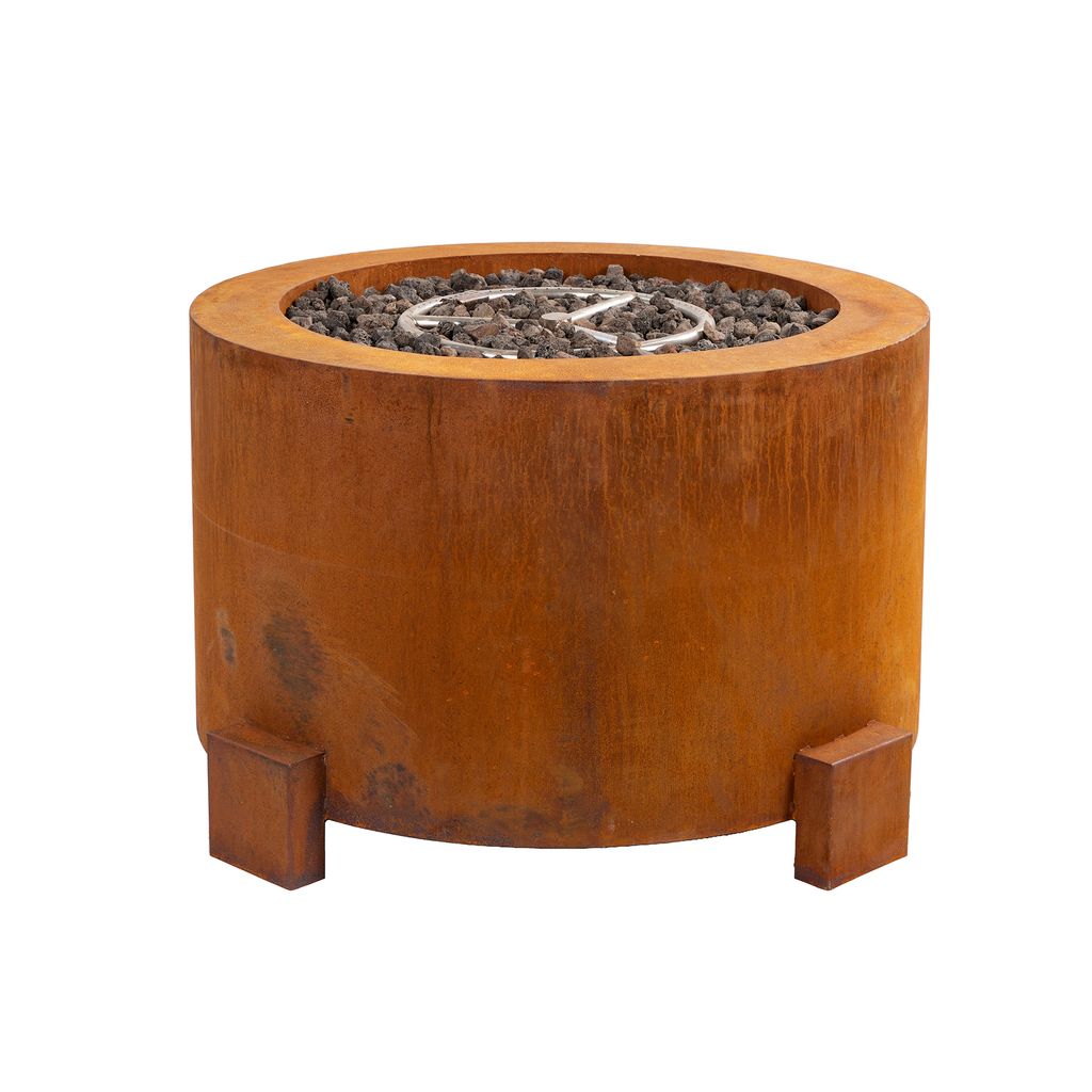 intergrill Gasfeuerstelle Fire Pit Feuerstelle Rund für Garten Terrassemit Lavasteinen Mediterran Look D102,5 x H60,5cm