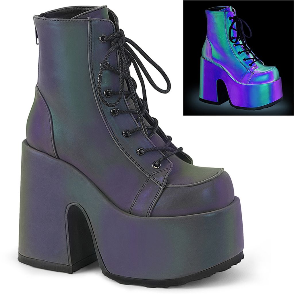 CAMEL-203 Damen Booties von DemoniaCult, Grün Mehrfarbig , Produktbild 