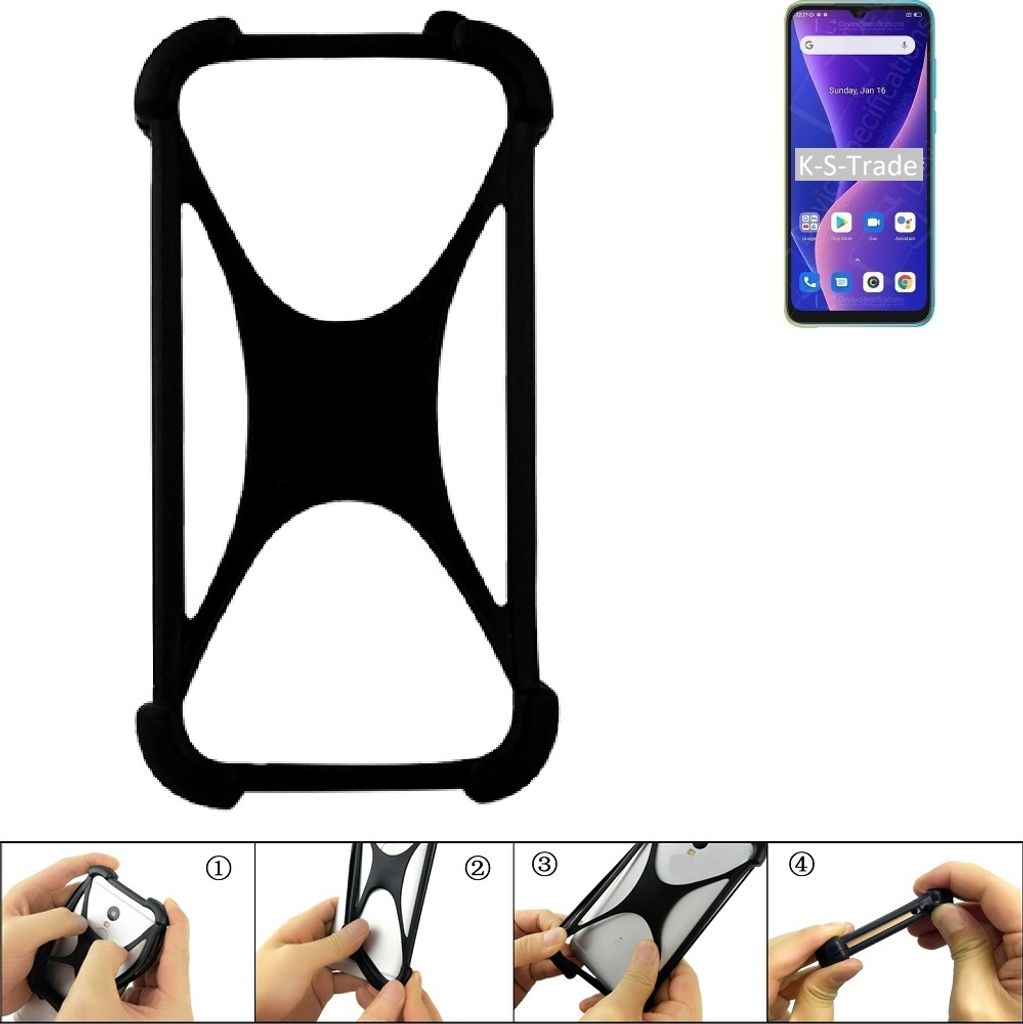 K-S-Trade Handy-Hülle Schutz-Hülle kompatibel mit Blackview Oscal C60 Silikon Bumper TPU Softcase Smartphone Stoßschutz, schwarz