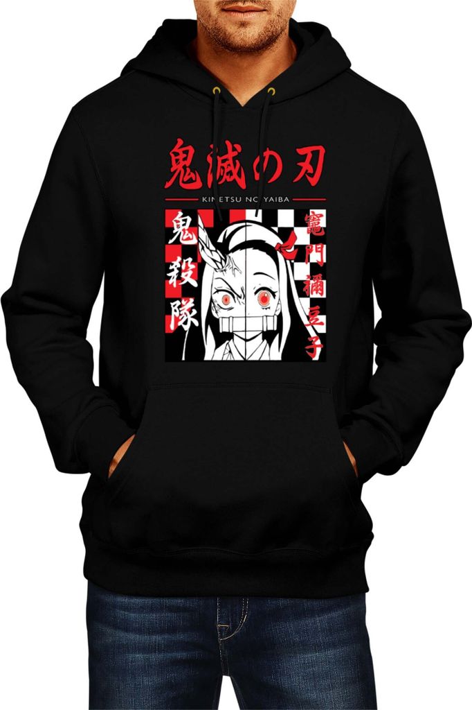 Herren Kapuzenpullover Demon Anime Slayer Nezuko Kamado 009, Man S / Schwarz
