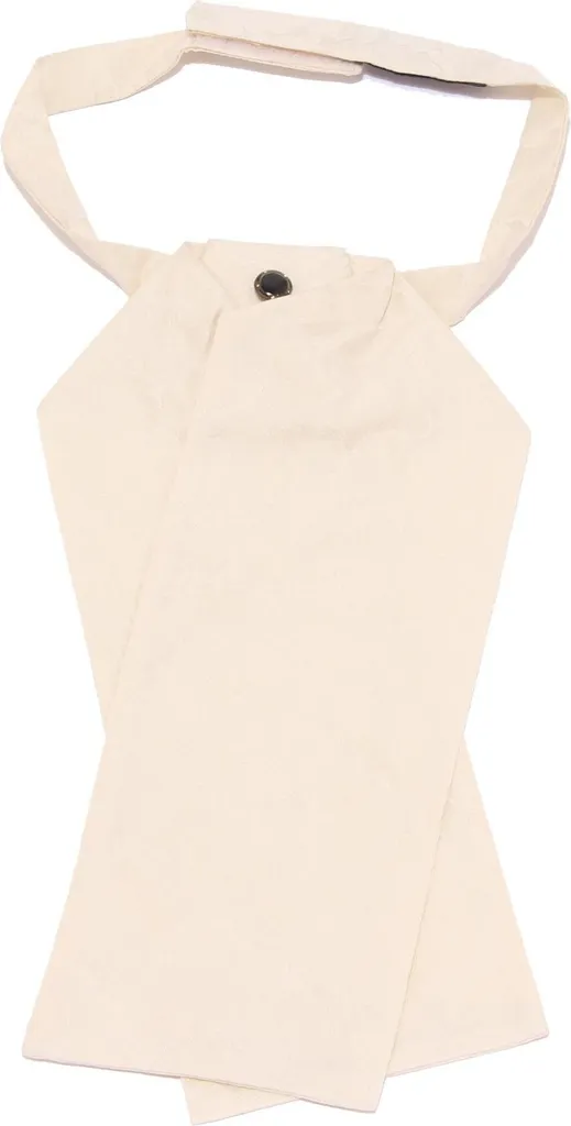 Cravate Ascot Messori 9404W Soie Ivoire à Nœud Fixe pour Cérémonie