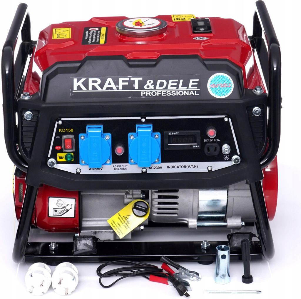 Kraft&Dele agregat prądotwórczy 3PS 1500W gniazdo 2x 230V, Zdjęcie produktu 