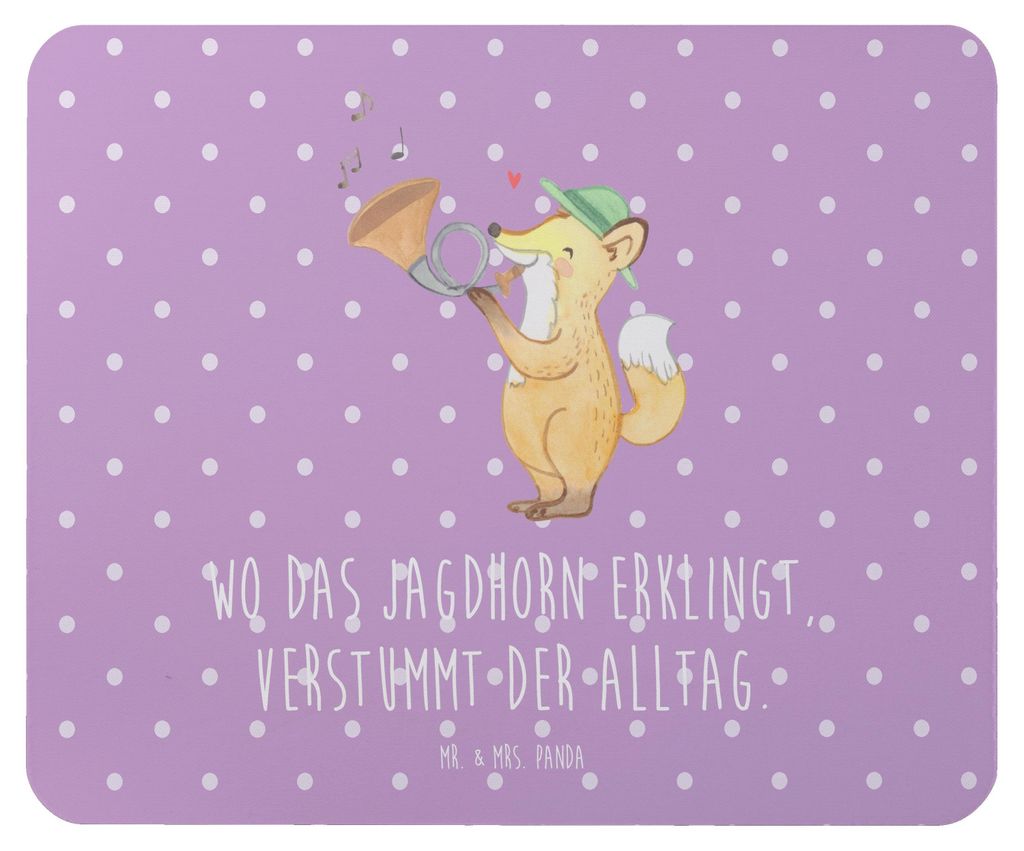 Mr. & Mrs. Panda Mousepad Jagdhorn Melodie - Lavendeltraum - Geschenk, Mouse Pad, computermatte, Gelassenheit, Tradition, Instrument, Musiker, Maus...
