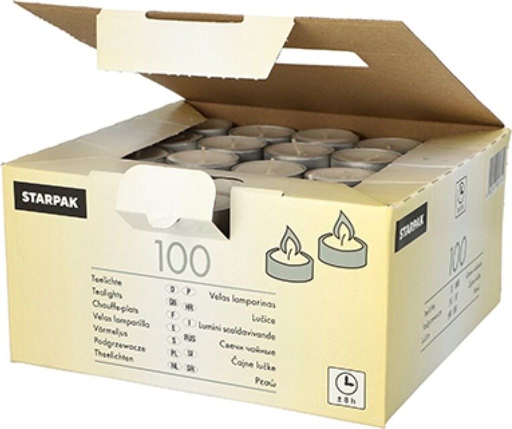 100 čajových svíček Ø 38 mm - 22 mm bílé - s dlouhou dobou Obrázek produktu 7