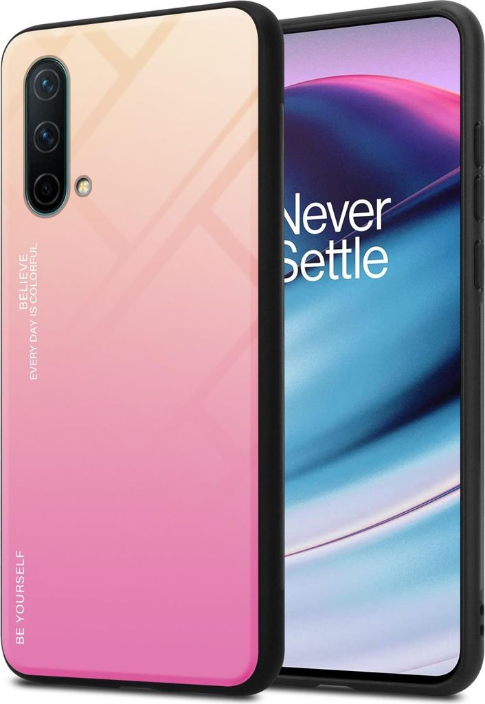 Cadorabo Hülle für OnePlus Nord CE 5G Schutz Hülle in Schwarz Handyhülle TPU Etui Cover Case Tempered Glas