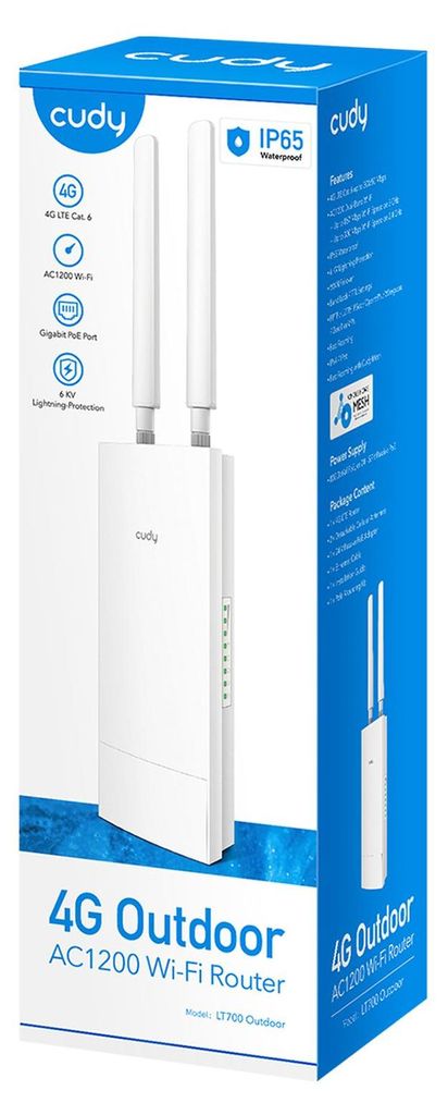 CUDY LT700 Outdoor 4G LTE Cat6 Router AC1200 Wi-Fi Gigabit Produktbild 