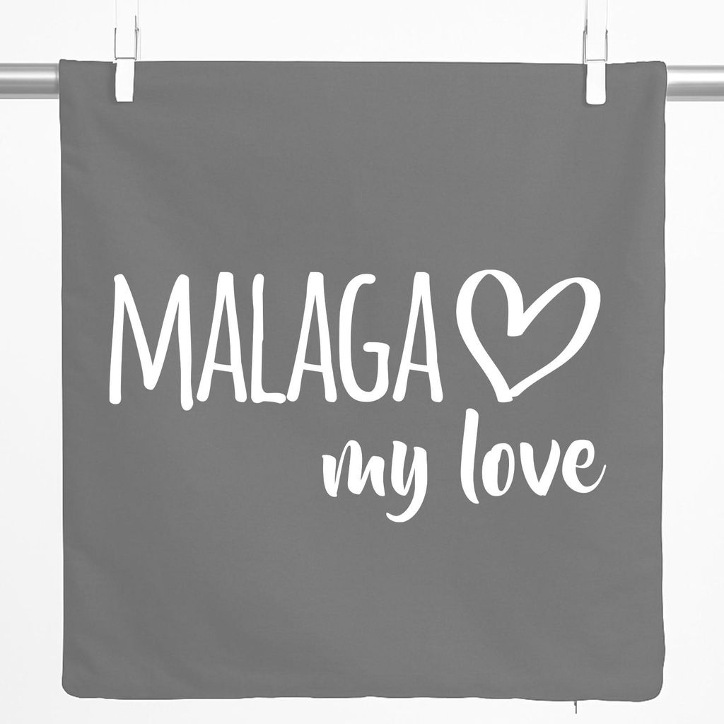 Huuraa Kissenbezug Malaga my love 40x40cm Steel Grey Baumwolle Dekokissenbezug Geschenkidee
