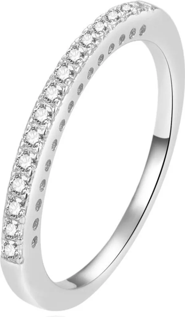 Bague en argent fin avec zircones clairs AGG365 - Cercle 52 mm Chic