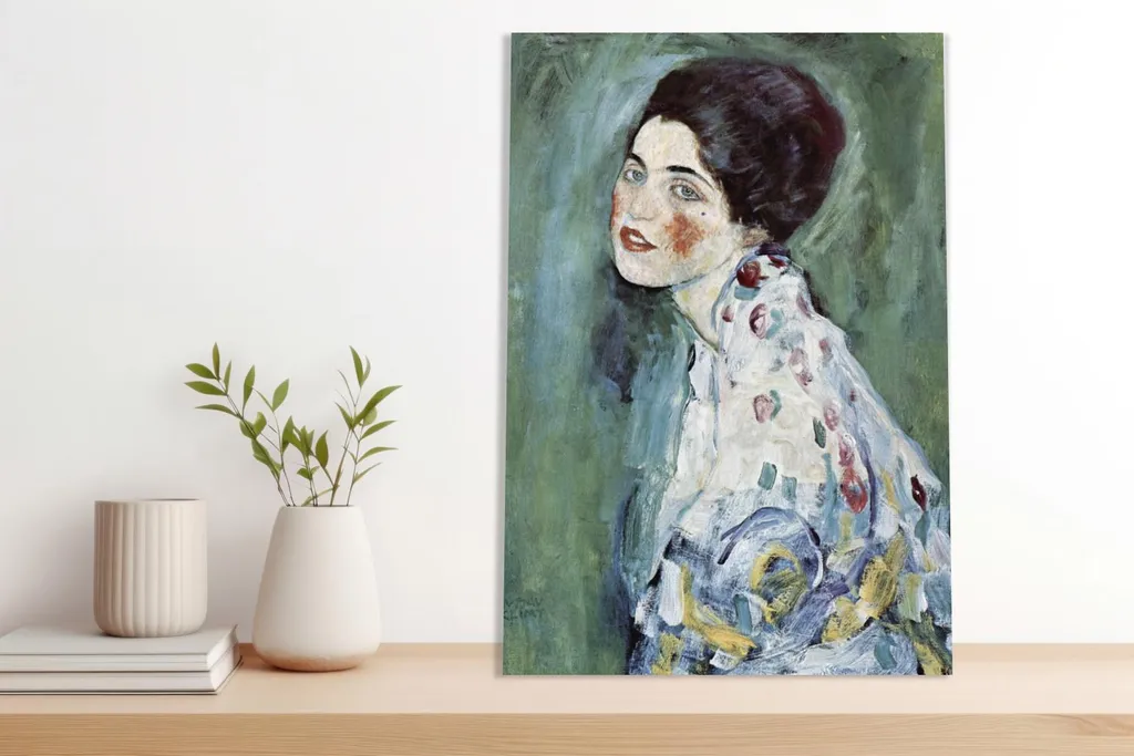 Quadro 60x90 cm Ritratto di una signora, Gustav Klimt Vintage per il salotto - 4