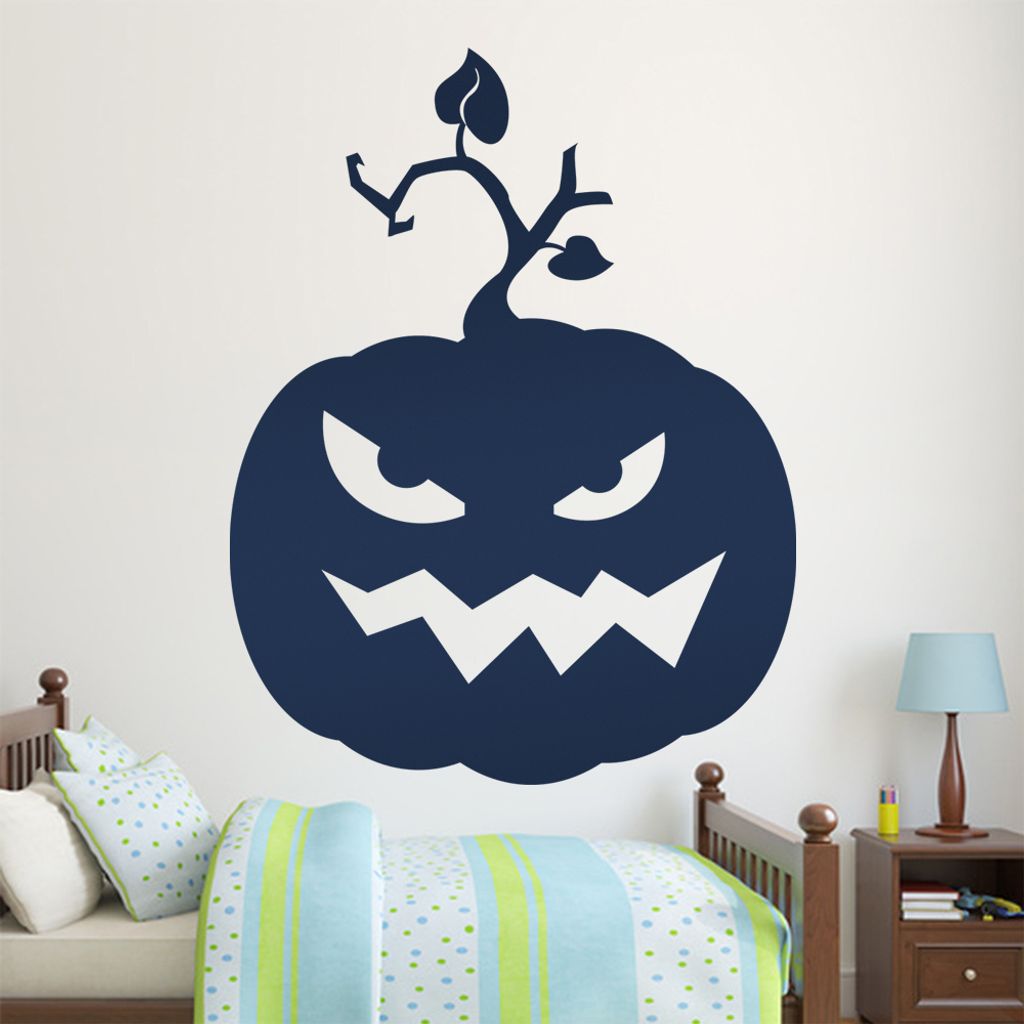 KIWISTAR Böser Kürbis - Aggresiv Gemein Gruselig Halloween Wandtattoo in 6 Größen - Wandaufkleber Wall Sticker - Dekoration, Küche, Wohnzimmer...
