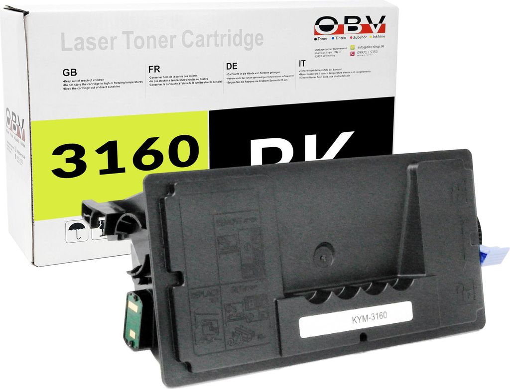 Toner ersetzt Kyocera TK-3160 1T02RY0NL0 – kompatibel zu ECOSYS P3045dn P3050dn P3055dn P3060dn – Schwarz – 12.500 Seiten