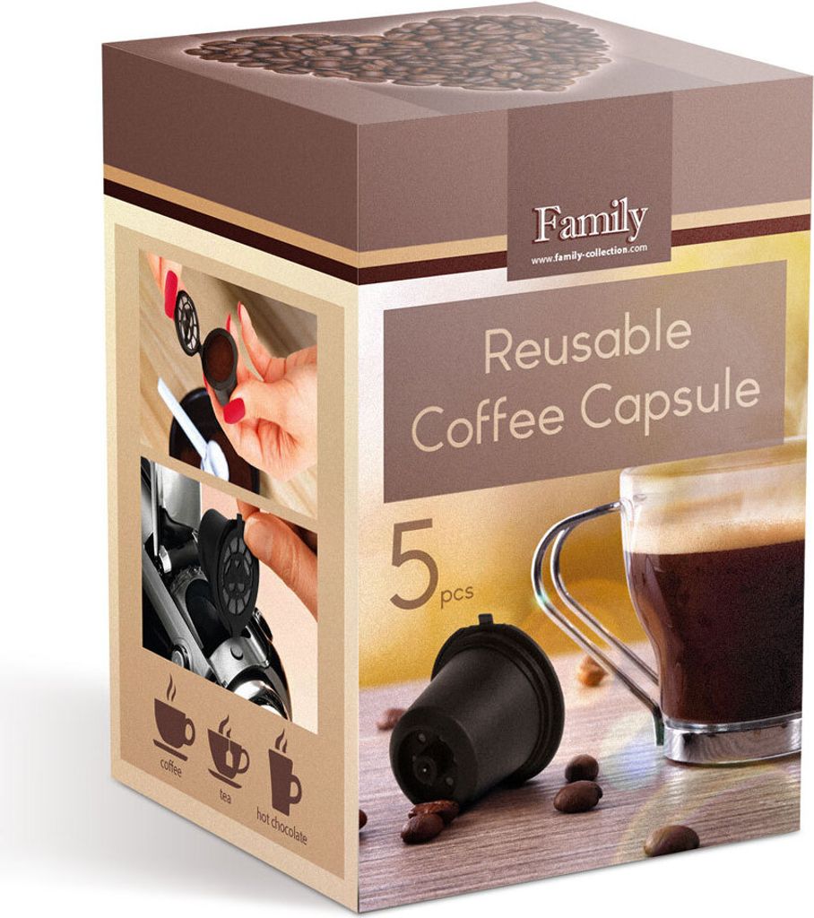 EKNA Kaffeekapseln wiederbefüllbar - Kapseln Kaffee nachfüllbar - 5 Stück - Umweltbewusst