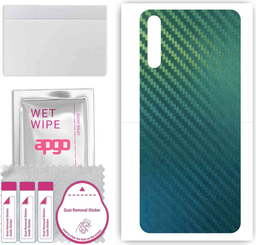 apgo Rückseite Schutzfolie, Skin, kompatibel mit Huawei P Smart S, Hinten Displayschutzfolie aus Vinylfolie, kratzfest, einfache Montage - Kohlens...
