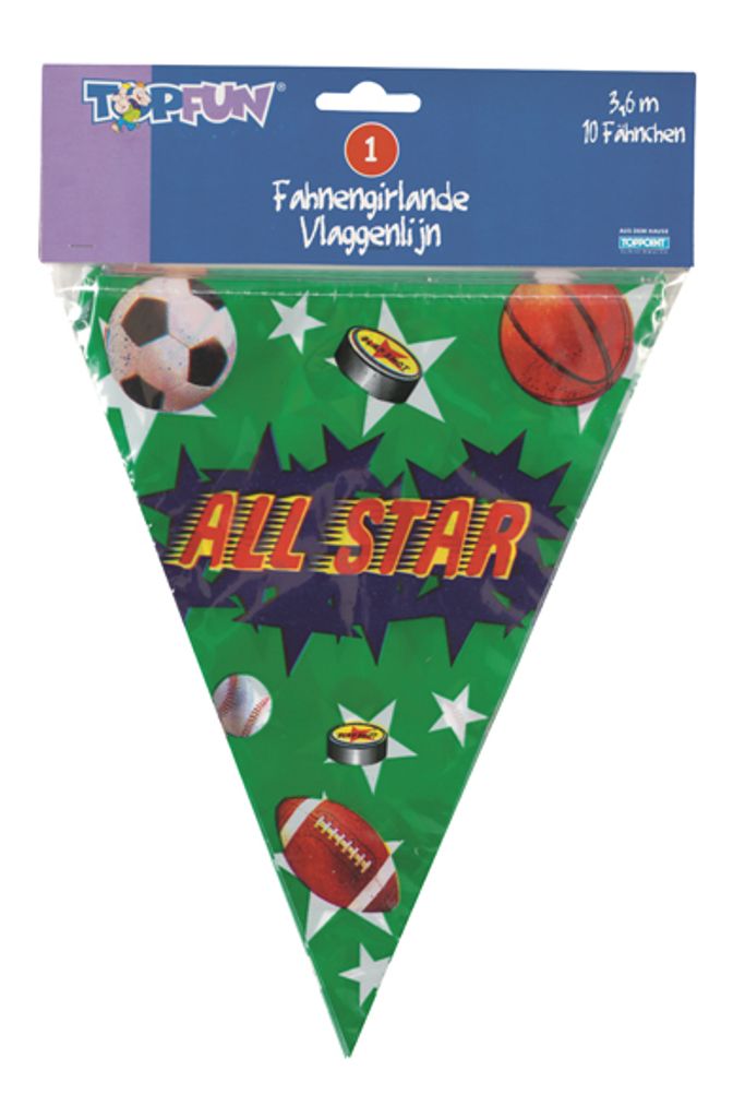 All Star Fahnen Girlande Plastik 3,60m