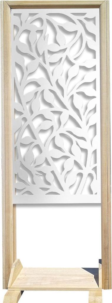 CESPUGLIO – Raumteiler – Modulierbarer Paravent – 70x190 cm – aus Holz und PVC weiß