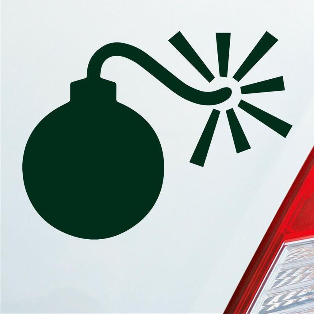 Auto Aufkleber Bombe Explosion Laut Speed Fast 12x9 cm Dunkelgrün Sticker Heckscheibenaufkleber