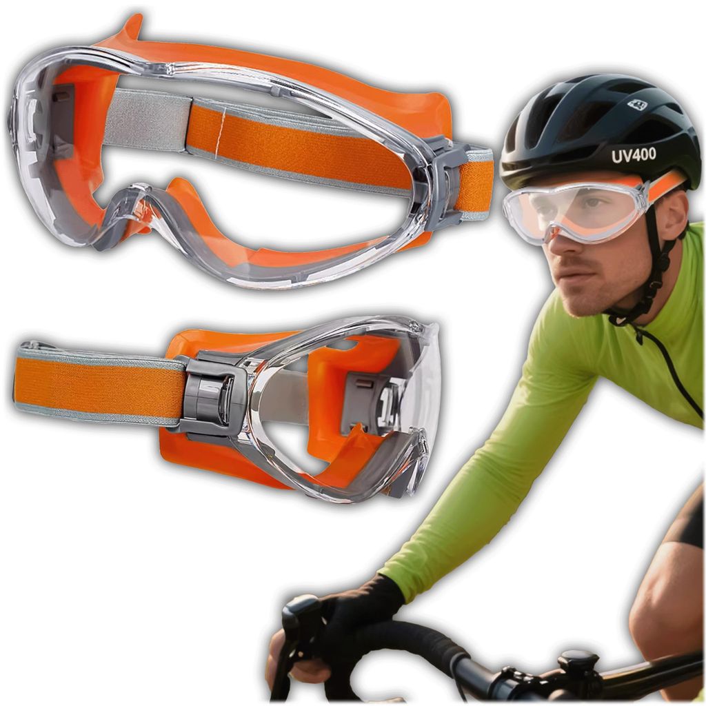 KRUMAD Schutzbrille Arbeit transparent, Vollsichtschutzbrille aus Polycarbonat mit Anti-Fog Beschichtung, staubdichte Arbeitsschutzbrille