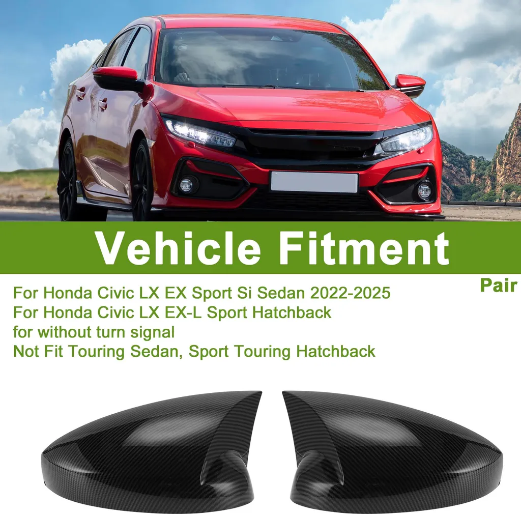 Coques Rétroviseurs Honda Civic 2022-2025 en ABS Noir Haute Résistance
