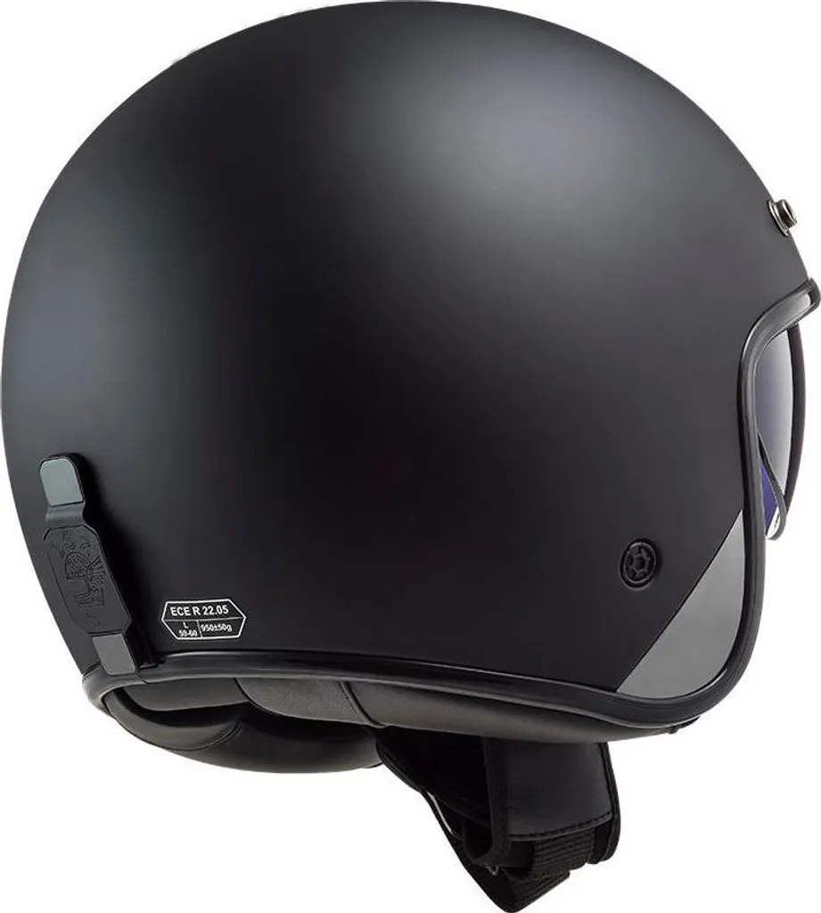 Casque Jet LS2 OF601 Bob II Solid Noir Mat Taille M 57-58 cm Rétro - 3