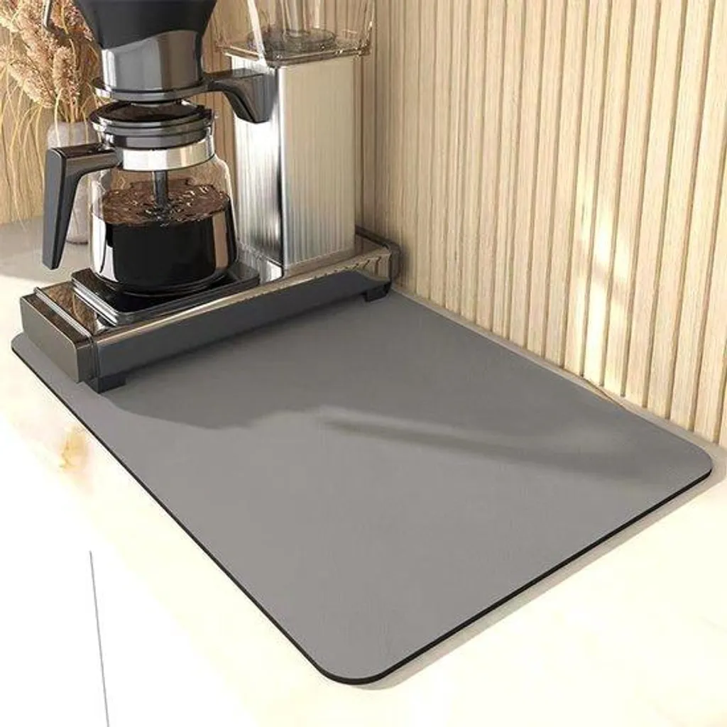 Tapis protection plan de travail absorbant 50x40 cm gris foncé évier