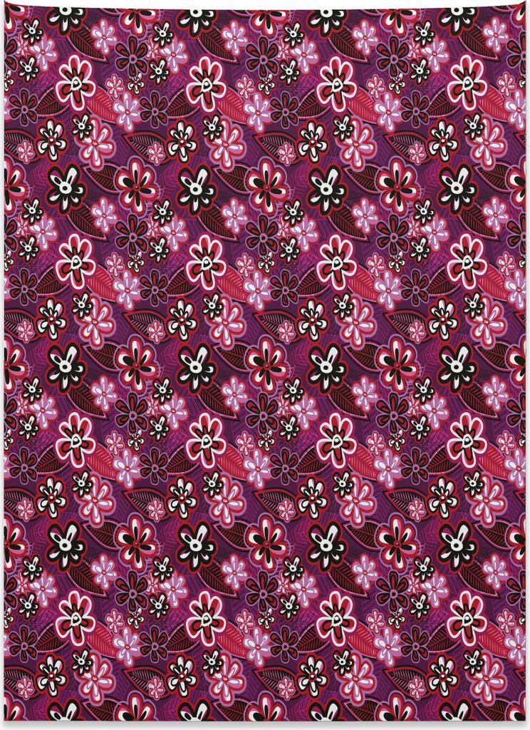 Abakuhaus Ombre Wandteppich, Moderne Blumenblatt-Natur aus Weiches Mikrofaser Stoff Kein Verblassen Klare Farben Waschbar, 110 x 150 cm, Lila Weiß...