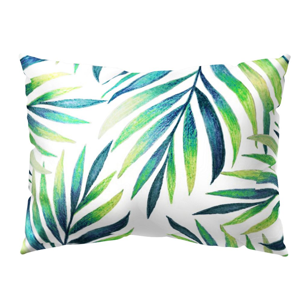 Tropengrüne Blätter Rechteck Kissen Fall Kissenbedeckung Sofa Home Dekoration-15#