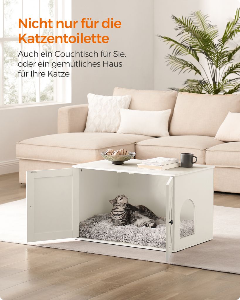 FEANDREA Katzentoilette,80x53x49,2cm,mit herausnehmbarem Produktbild 3