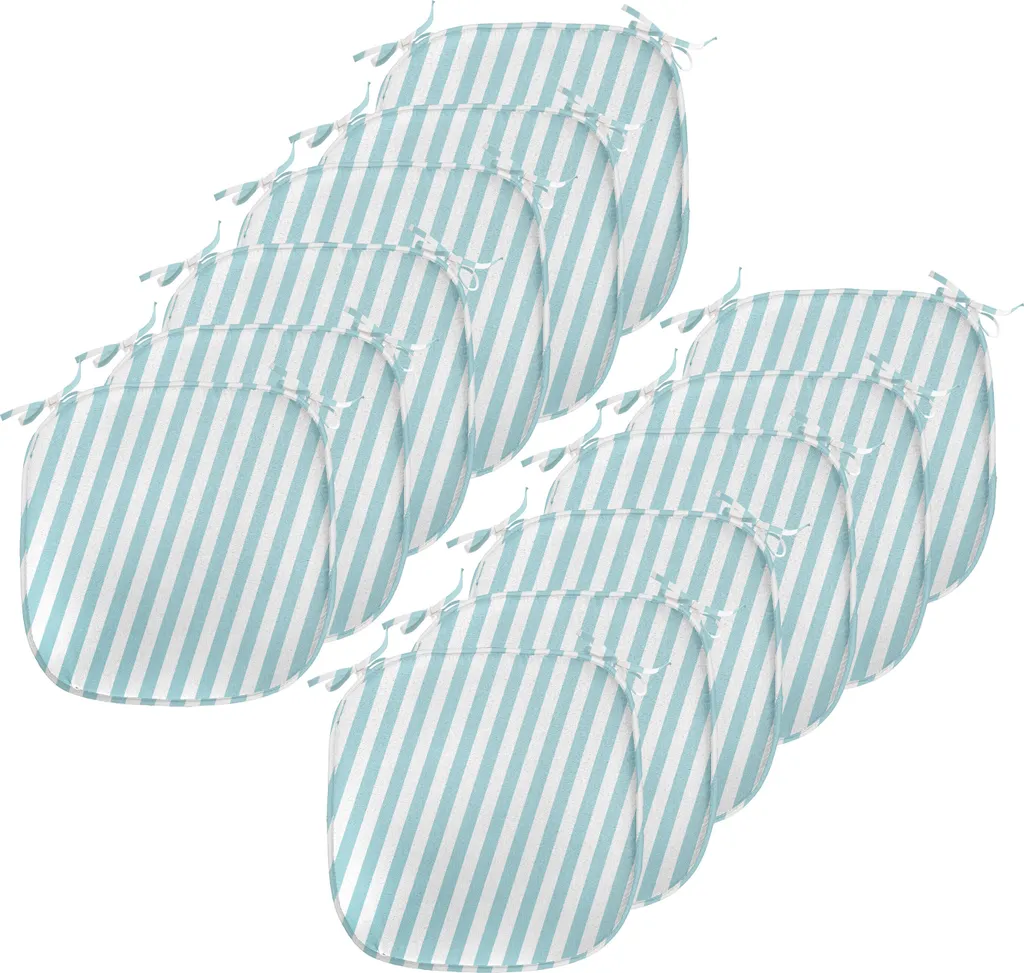 Cuscini Sedie ABAKUHAUS 40x40 Impermeabili - Set 12 Pezzi Blu Bianco