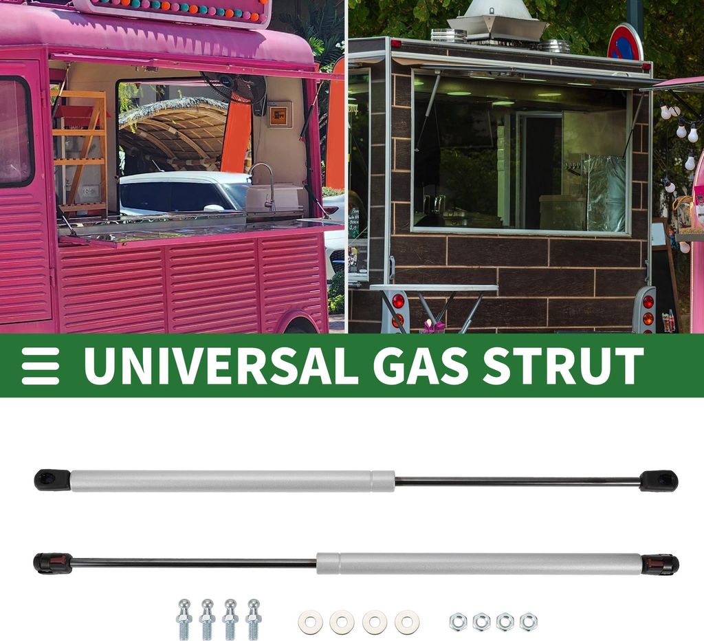 Universelle Liftunterstützungen Stoßdämpfer 20 Zoll/500 mm 60 lb/267N/27 kg Silberton 2er Set