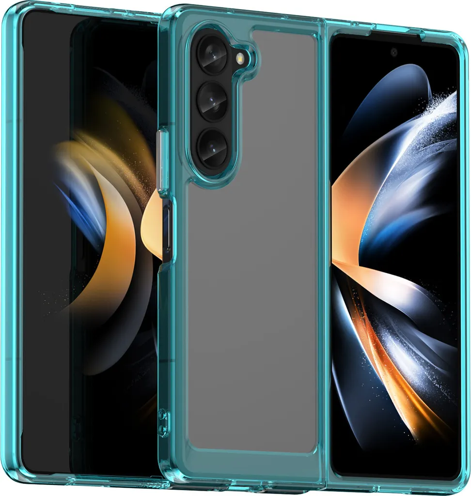 Miglior Cover Samsung Z Fold5 Silicone TPU Azzurro Trasparente Antiurto