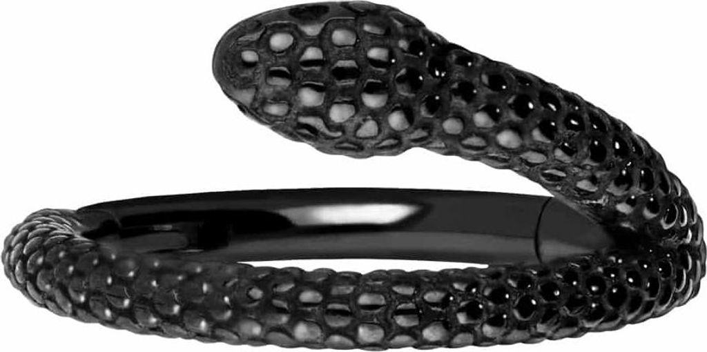 Ohrpiercing, Nasenpiercing, Septum Piercing Chirurgenstahl Segmentring Clicker SCHLANGE Schwarz Innendurchmesser: 8 mm