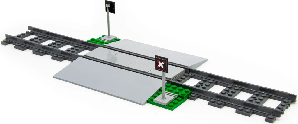 Passage à niveau LEGO avec rails : sécurisez votre circuit de train