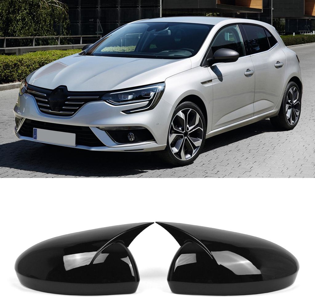 2 Stück Seitenspiegelabdeckung Tür Außenspiegelabdeckung Kappe Ersatz für Renault Megane 4 MK4 2016-2020 963737470R 963742692R