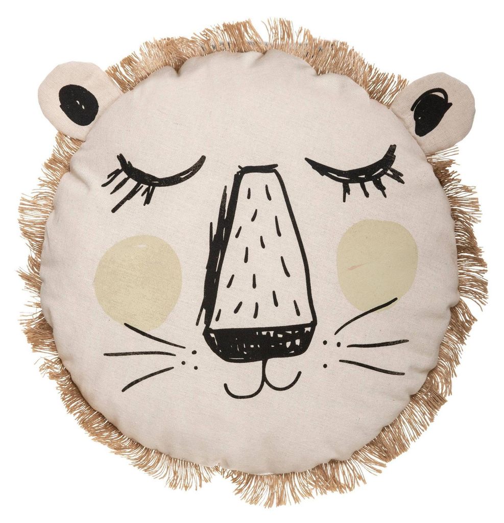 Kinderkissen aus Baumwolle 44 cm beige Rund Nachbildungativ Produktbild 