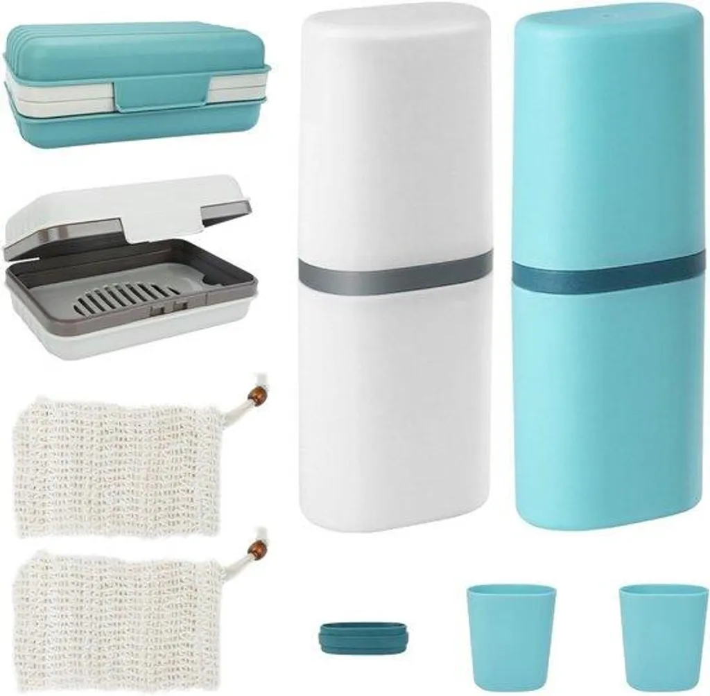 Kit d'hygiène bucco-dentaire voyage biologique 6 pièces avec étui