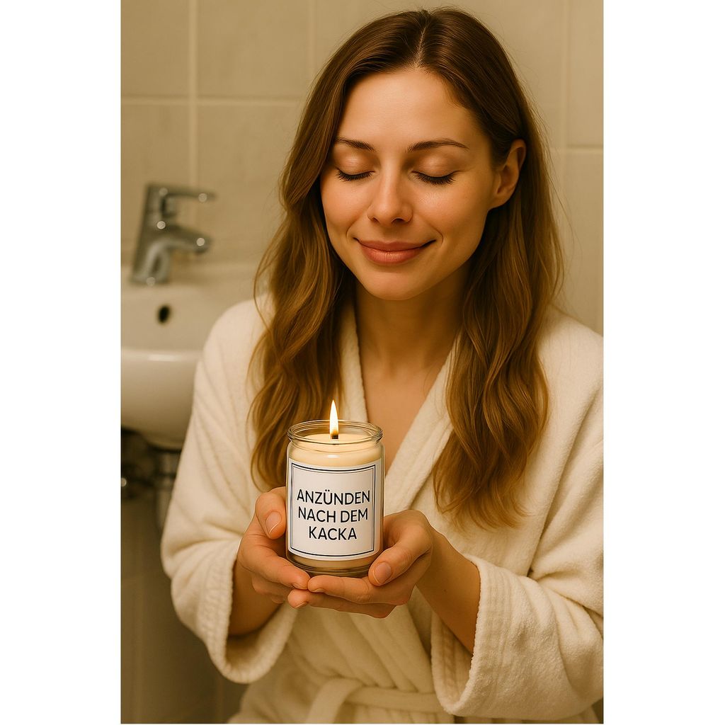 Lustige Spruchkerze im Glas – 13 freche Designs, 82×68 mm, ca. 50 Std. Brenndauer, vegane & nachhaltige Geschenkkerze – Humorvolle Geschenkidee