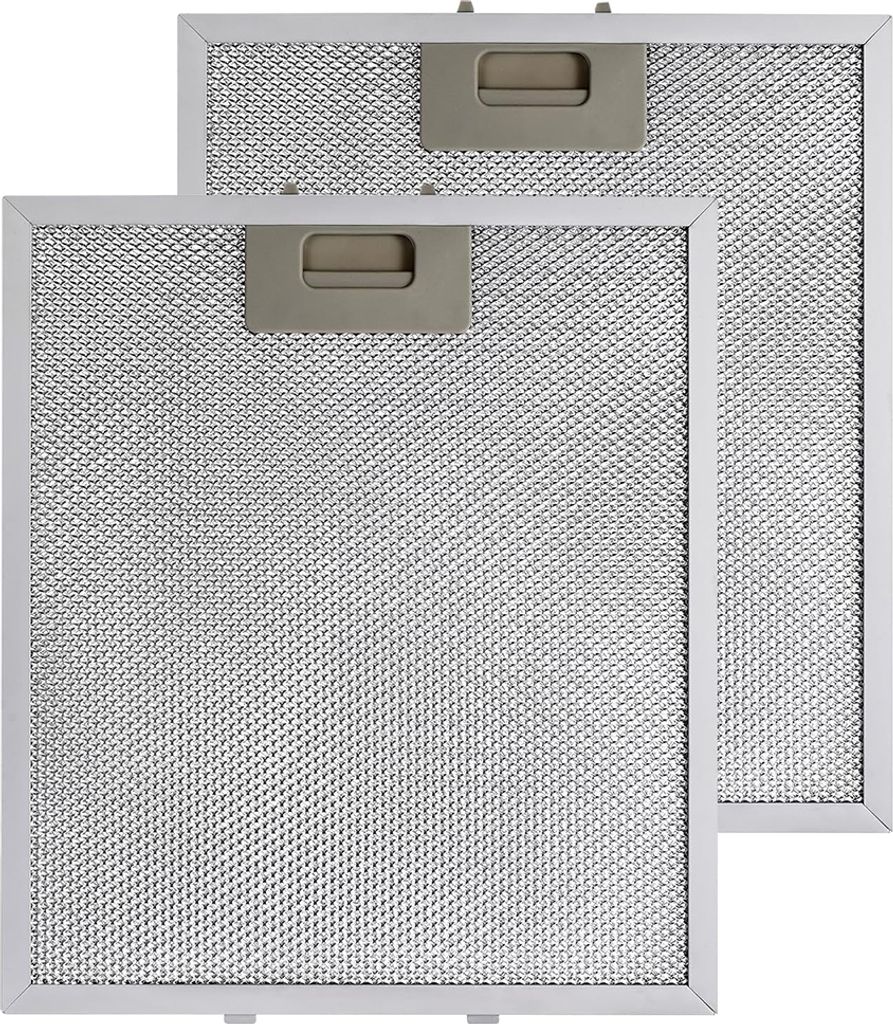 Dunstabzugshaubenfilter aus Metall, 2er-Set, 260x320x9mm, Filter, leicht zu reinigen, leicht auswaschbar, langlebig, weiß/grau