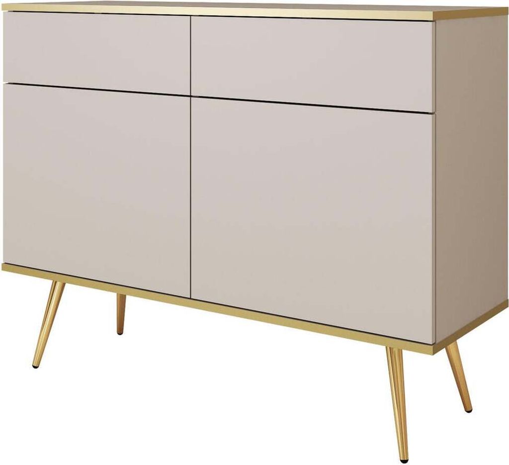 FURNLUX Anrichte Oro Beige Und Gold 107cm / Hauptfarbe: Produktbild 