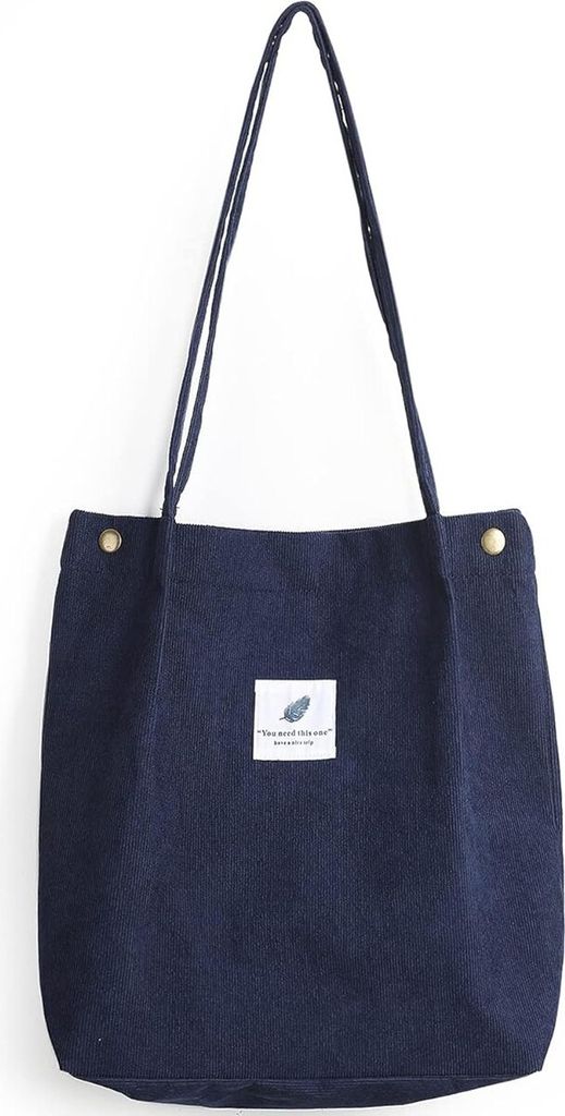 ASKSA Damen Umhaengetasche Cord Tasche Schultertasche fuer Arbeit Buero Reisen Einkaufen Schule und Alltag, Dunkelblau