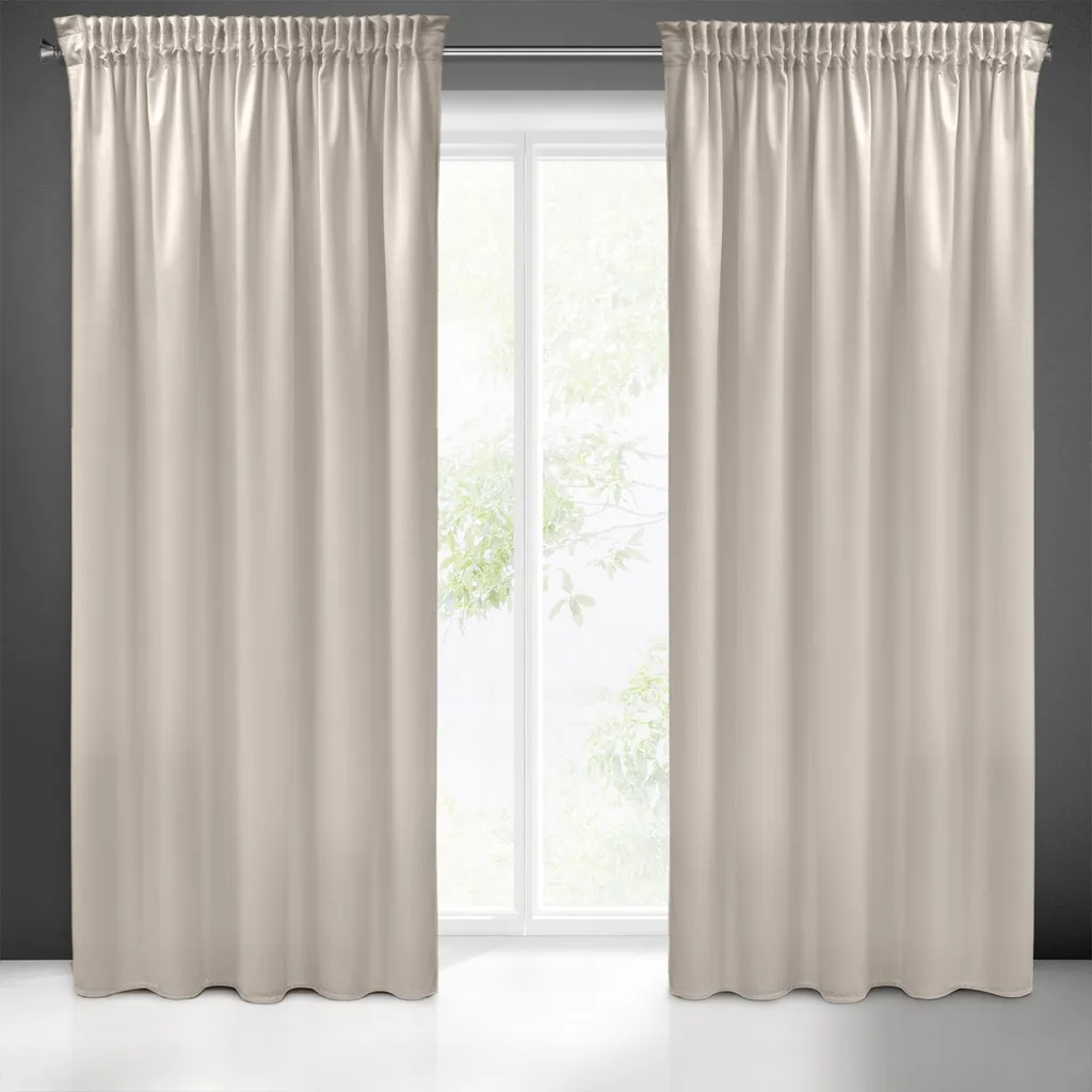 Rideau Sibel velours beige 140x270 cm Pierre Cardin haute qualité