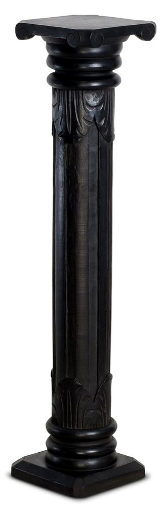 Säule aus Albiziaholz, dekorative Holzsäule aus Bali, Blumenpodest aus Indonesien, Handarbeit 22x100 cm (Schwarz)