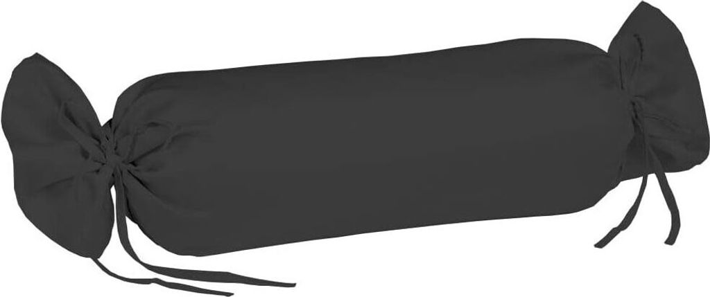 sleepling – Satin Kissenbezug, Nackenrolle, 100% seidig weiche Baumwolle, 15x40 cm, anthrazit
