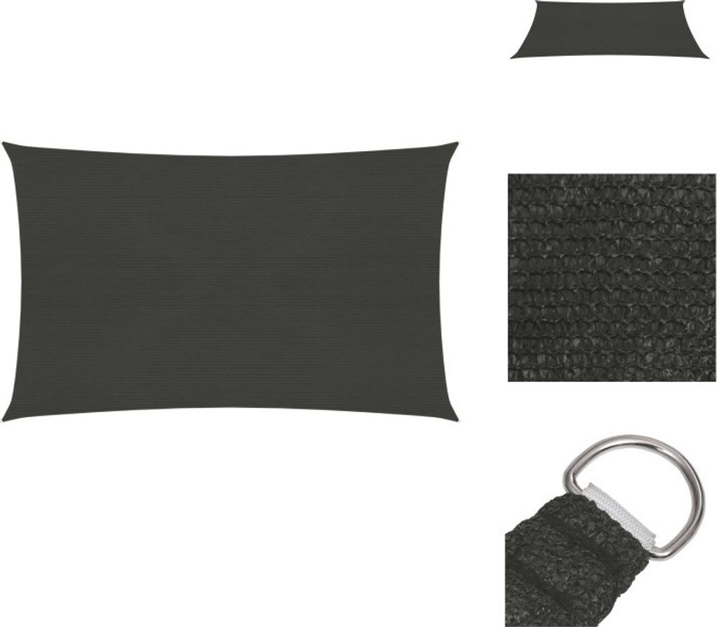 vidaXL Sonnensegel 160 g/m² Anthrazit 2,5x4 m HDPE -  Produktbild 