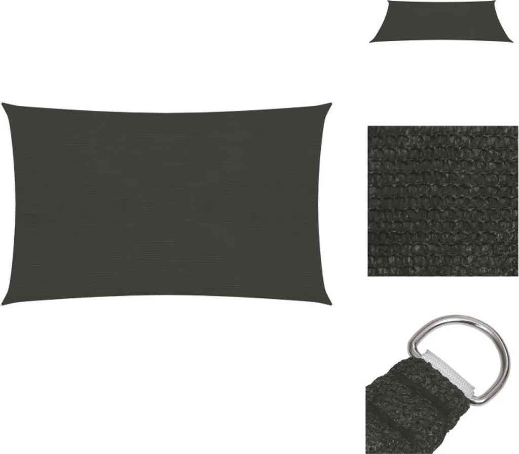 Tenda a Vela vidaXL Antracite 2,5x4 m | Design HDPE Anti-UV Giardino
