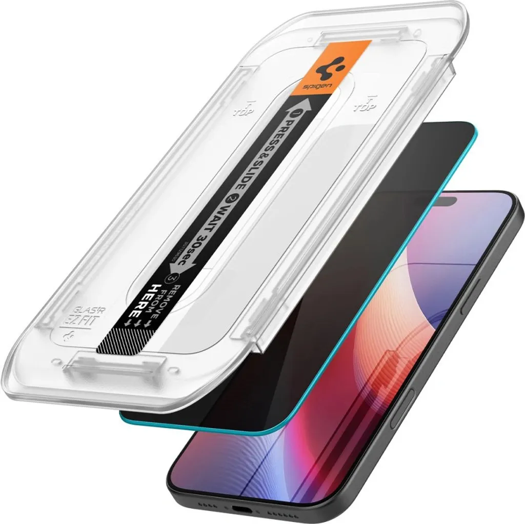 Protection Écran iPhone 16 Pro Confidentialité Spigen ez Fit - 2 PACK - 9