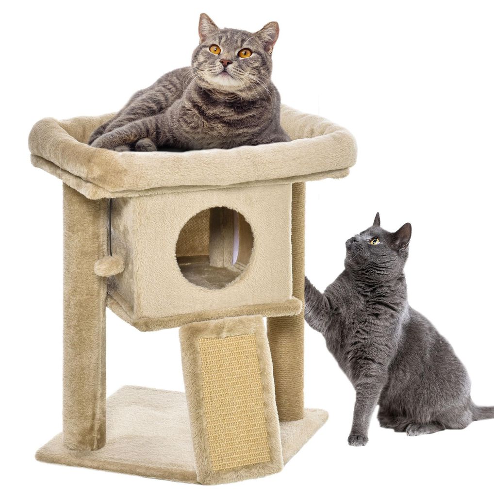 PawHut Kratzbaum 57 cm Kleiner Katzenbaum mit Katzenhöhle, Produktbild 