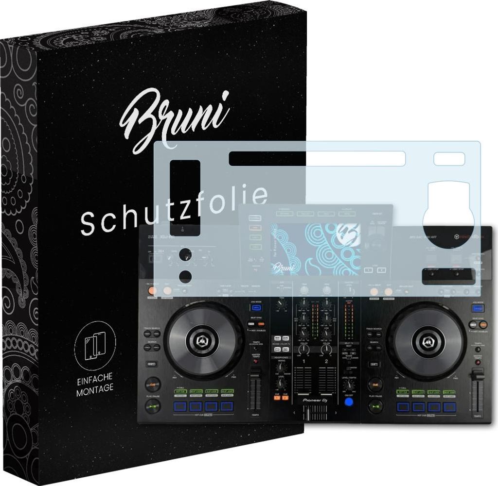 Bruni Basics-Clear 2x Schutzfolie kompatibel mit Pioneer XDJ-RR Folie
