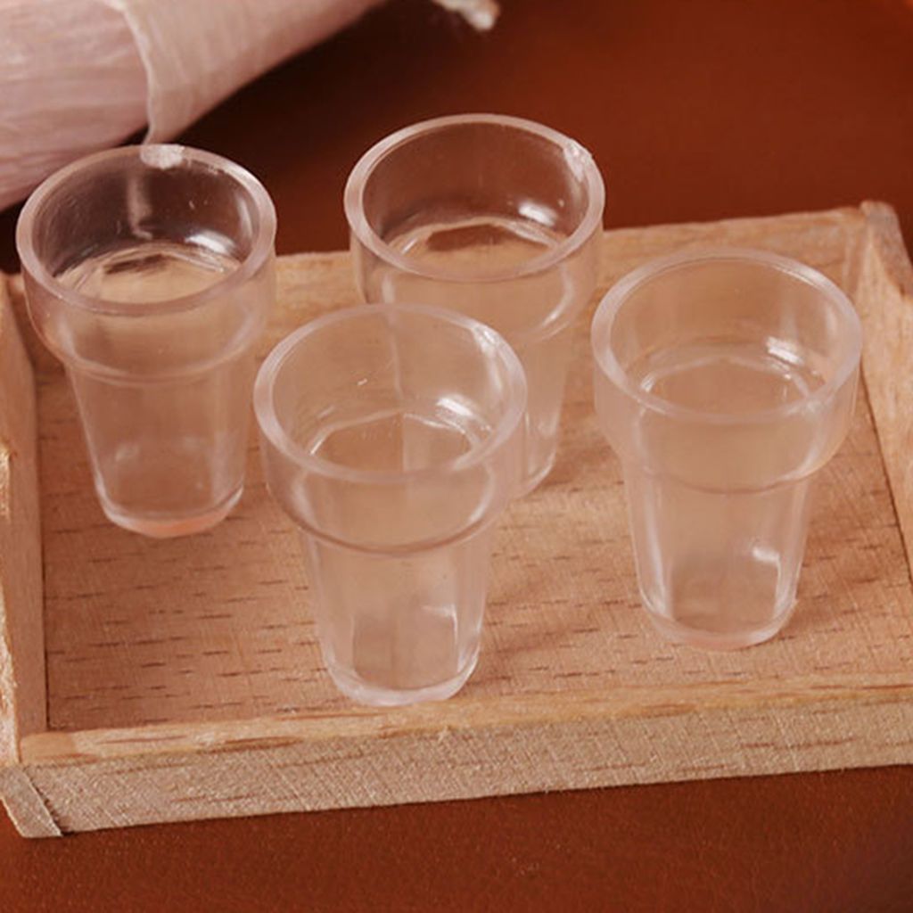 10pcs Mini-Becher-Modelle hoch restaurierte feine Verarbeitung dreidimensional 1/12 Verhältnis Realistische Dekoration ABS Ice Cream Cups Models D...